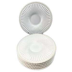 LENOX Butler’s Pantry Pattern 7" Saucers Plates Cream Beige Set Of 6 No Cups